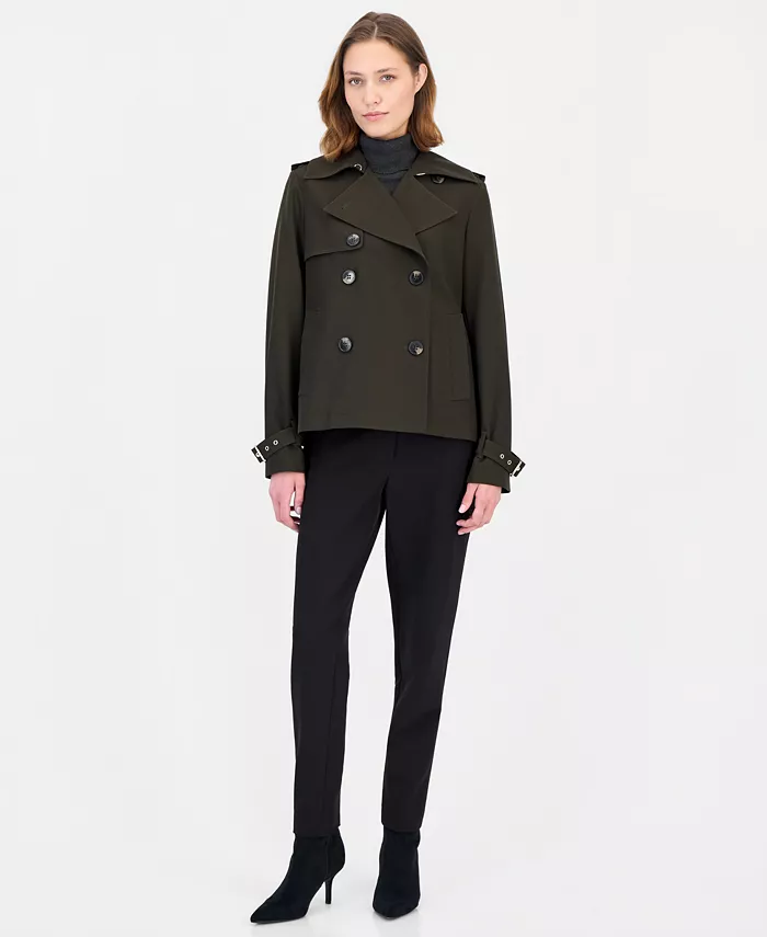 MICHAEL Women's Drapey Short Trench Coat, Created for Macy's - thumbnail 6