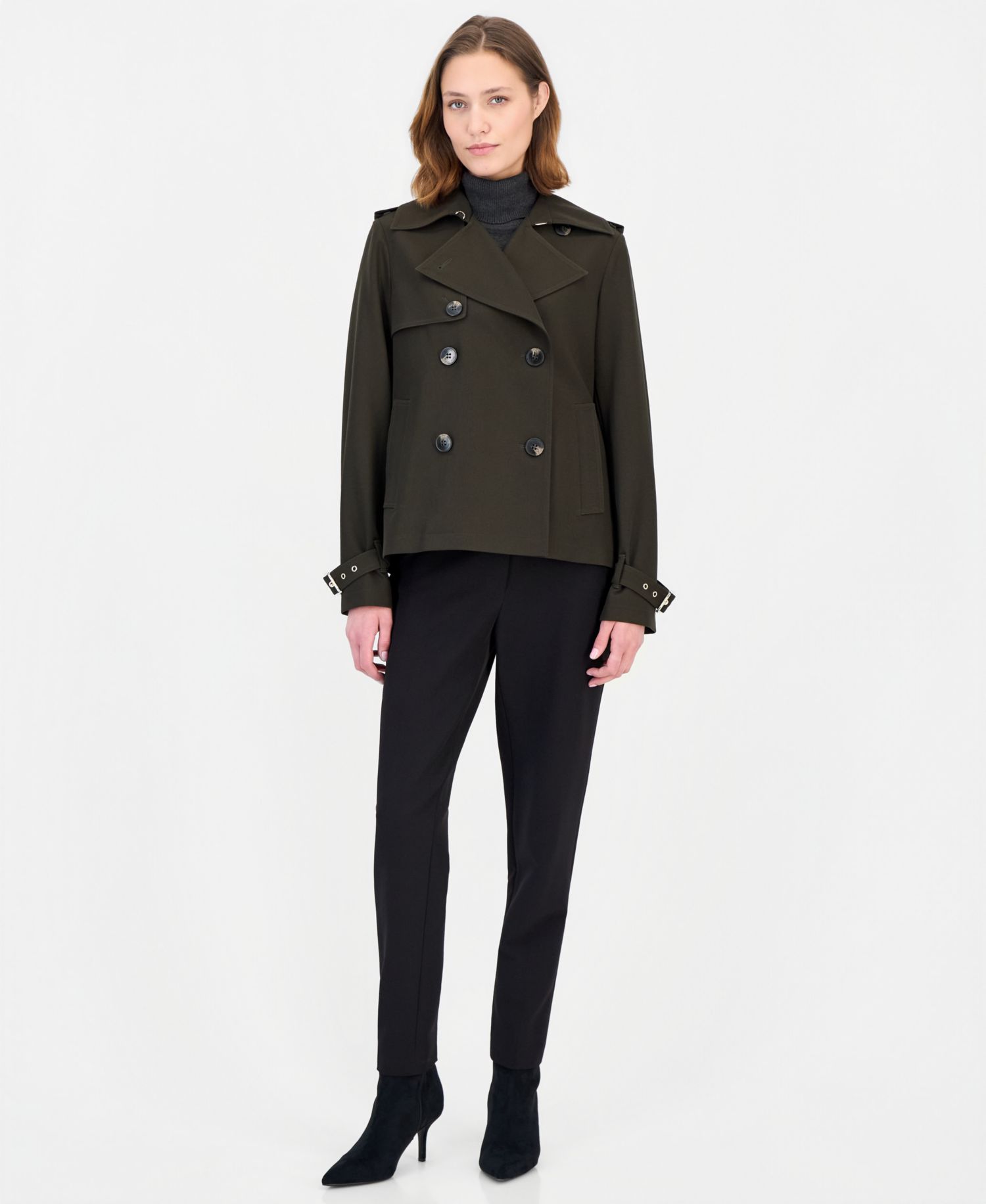 MICHAEL Women's Drapey Short Trench Coat, Created for Macy's