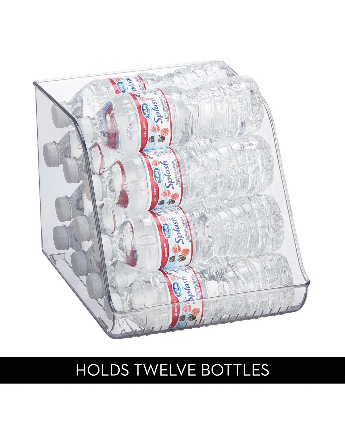 iDesign Clear Plastic Water Bottle Organizer for Fridge