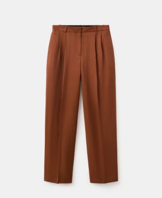 Women's Linen-Blend Pleated Pants