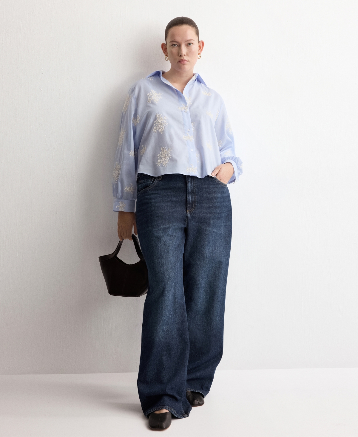 Mango Women's Floral Embroidered Shirt