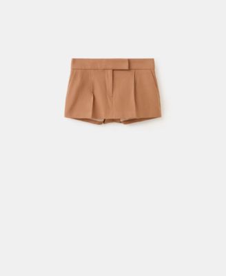 Mango Womens Pleats Mini-Skirt - Nude 90$