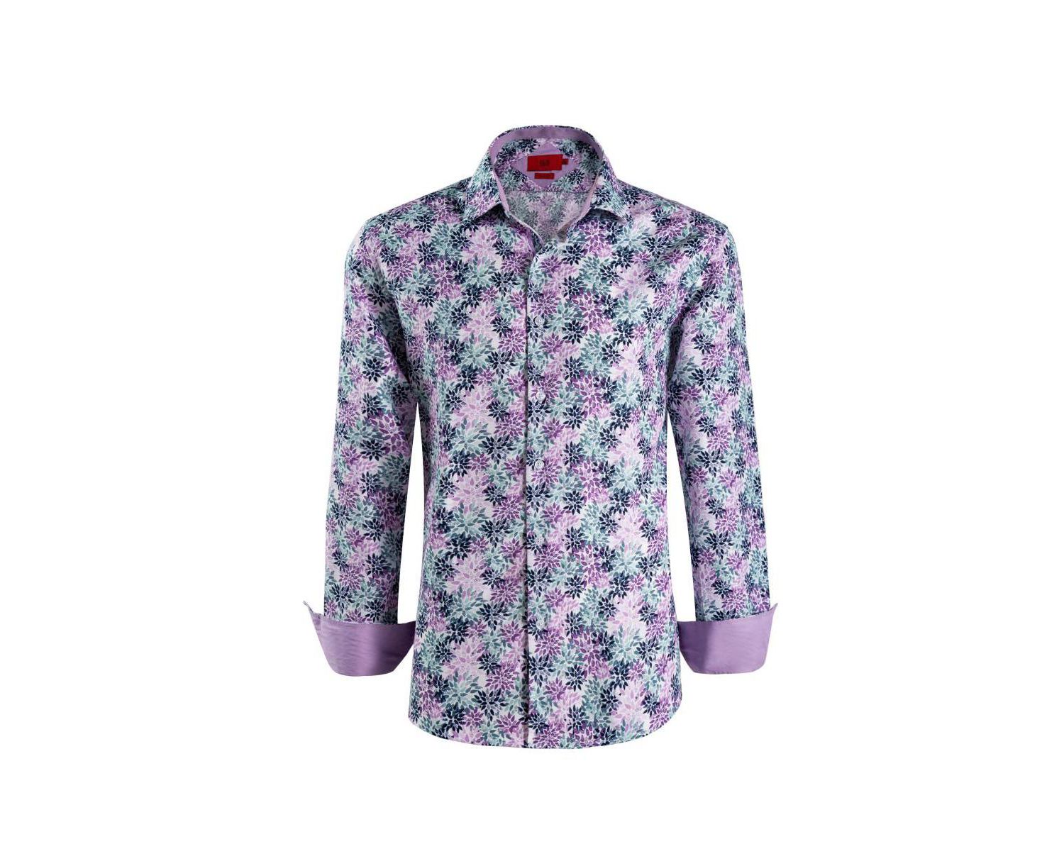 Men's Slim Fit Floral Button-Down Shirt