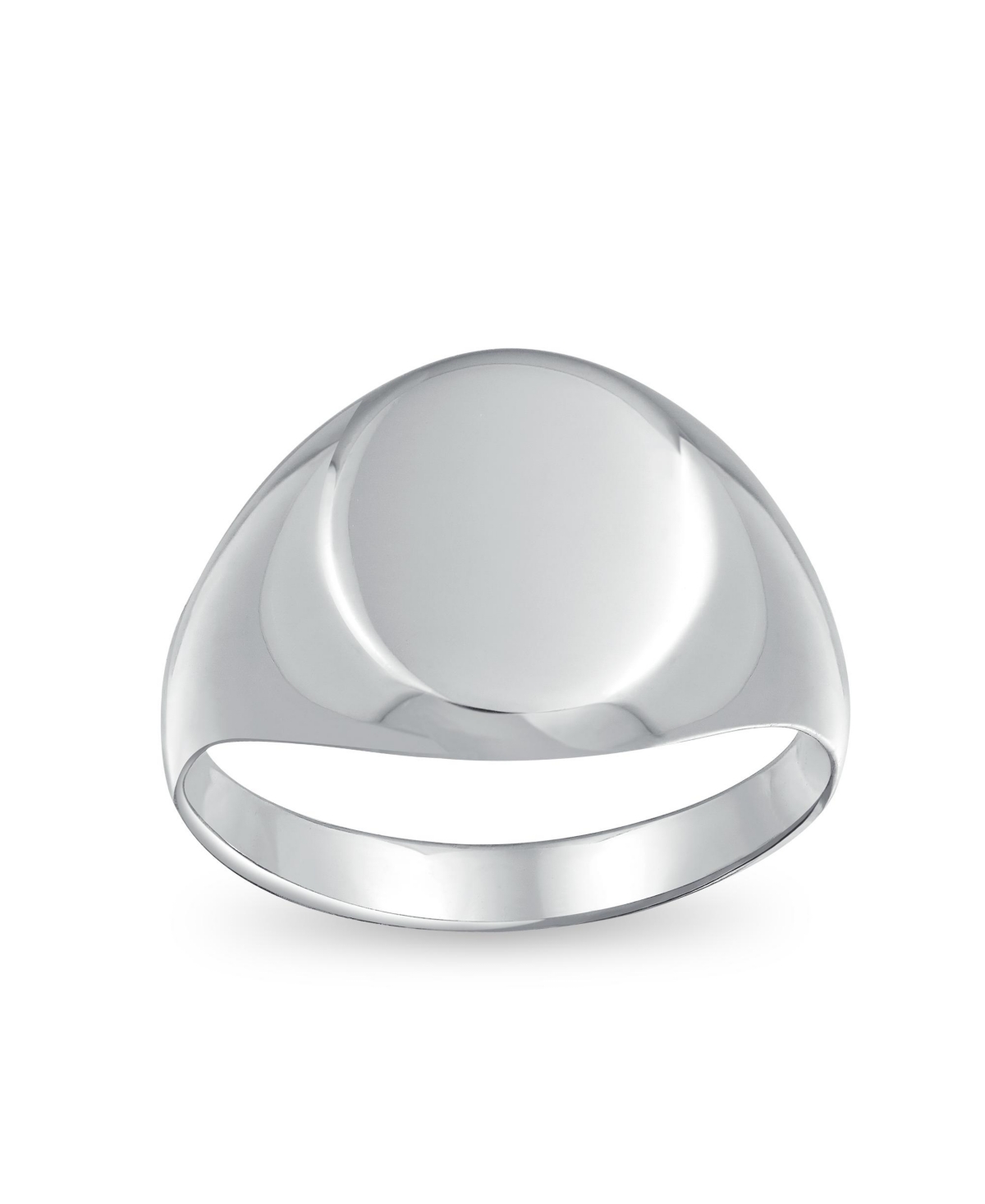Bling Jewelry Basic Simple Initial Monogram Sterling Silver Ring Oval Signet Design