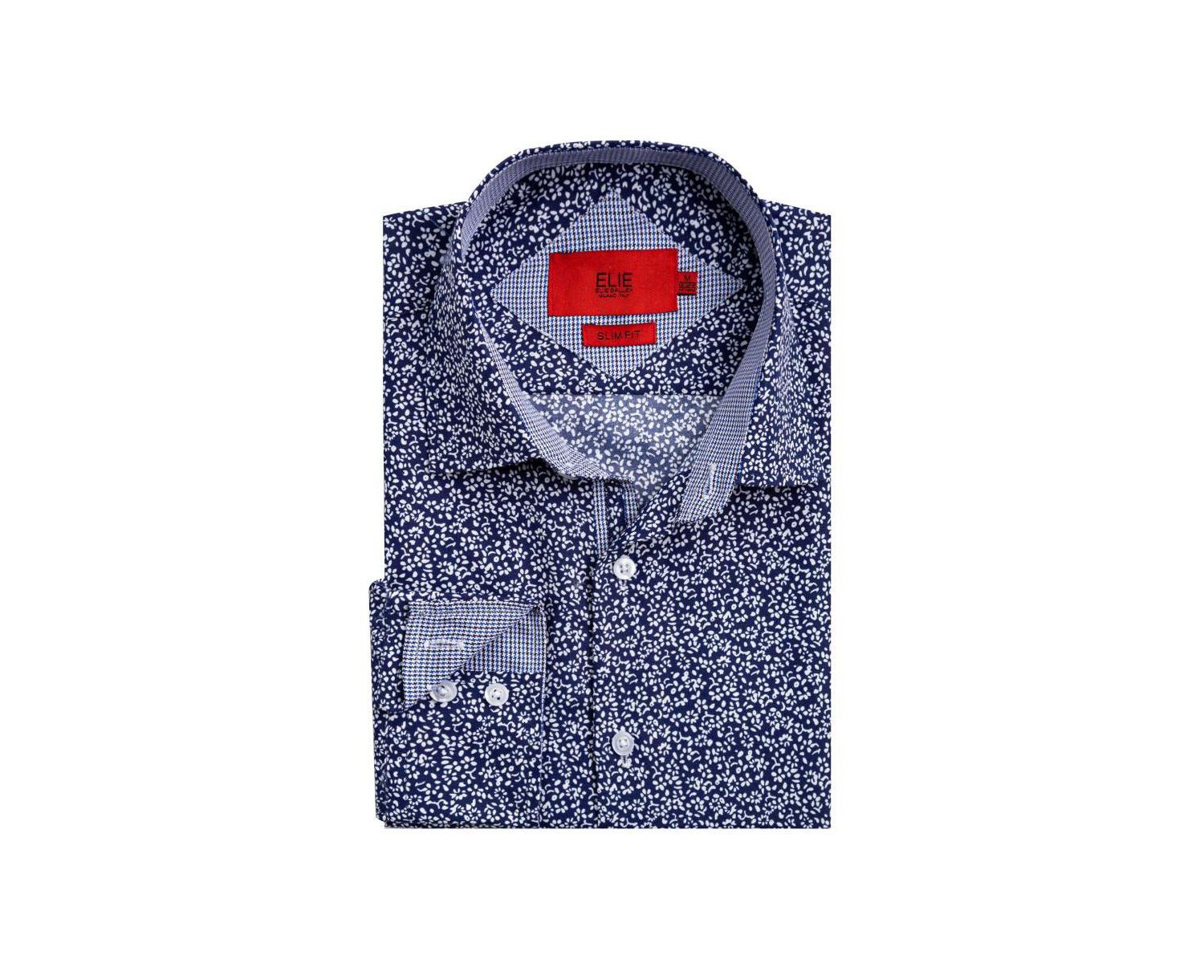 Men's Slim Fit Floral Printed Button-Down Shirt