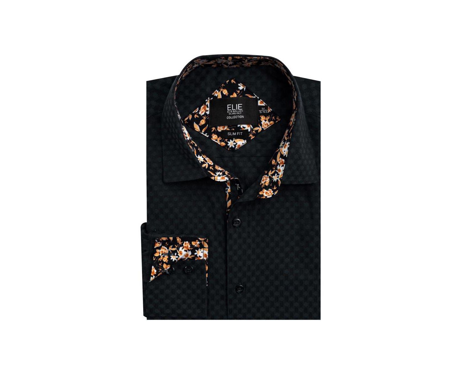 Men's Slim Fit Jacquard Dot Button-Down Shirt