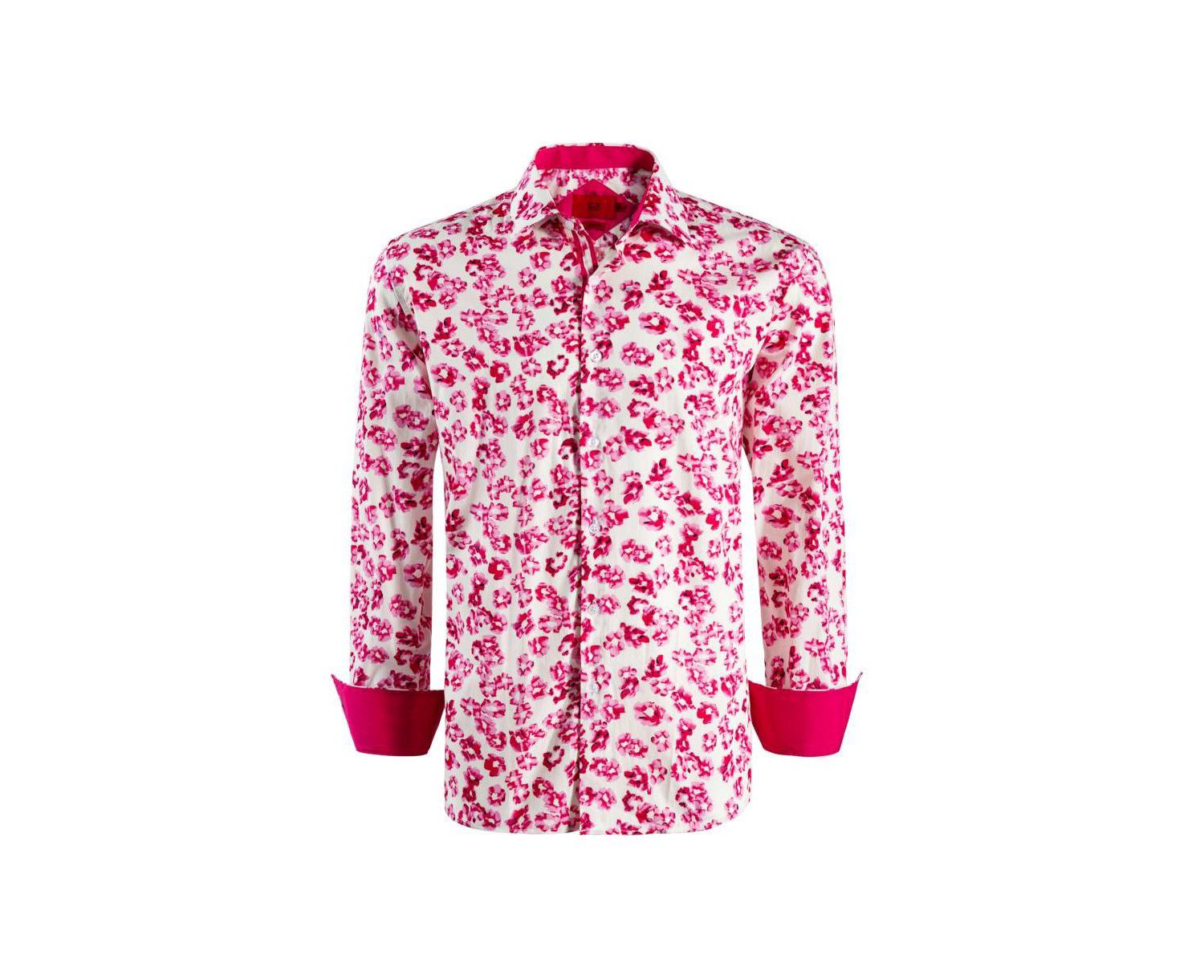 Men's Slim Fit Floral Sport Button-Down Shirt
