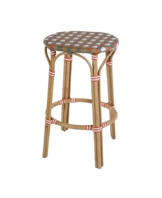 Ballito Seat Height Oval Rattan Bar Stool with Footrest