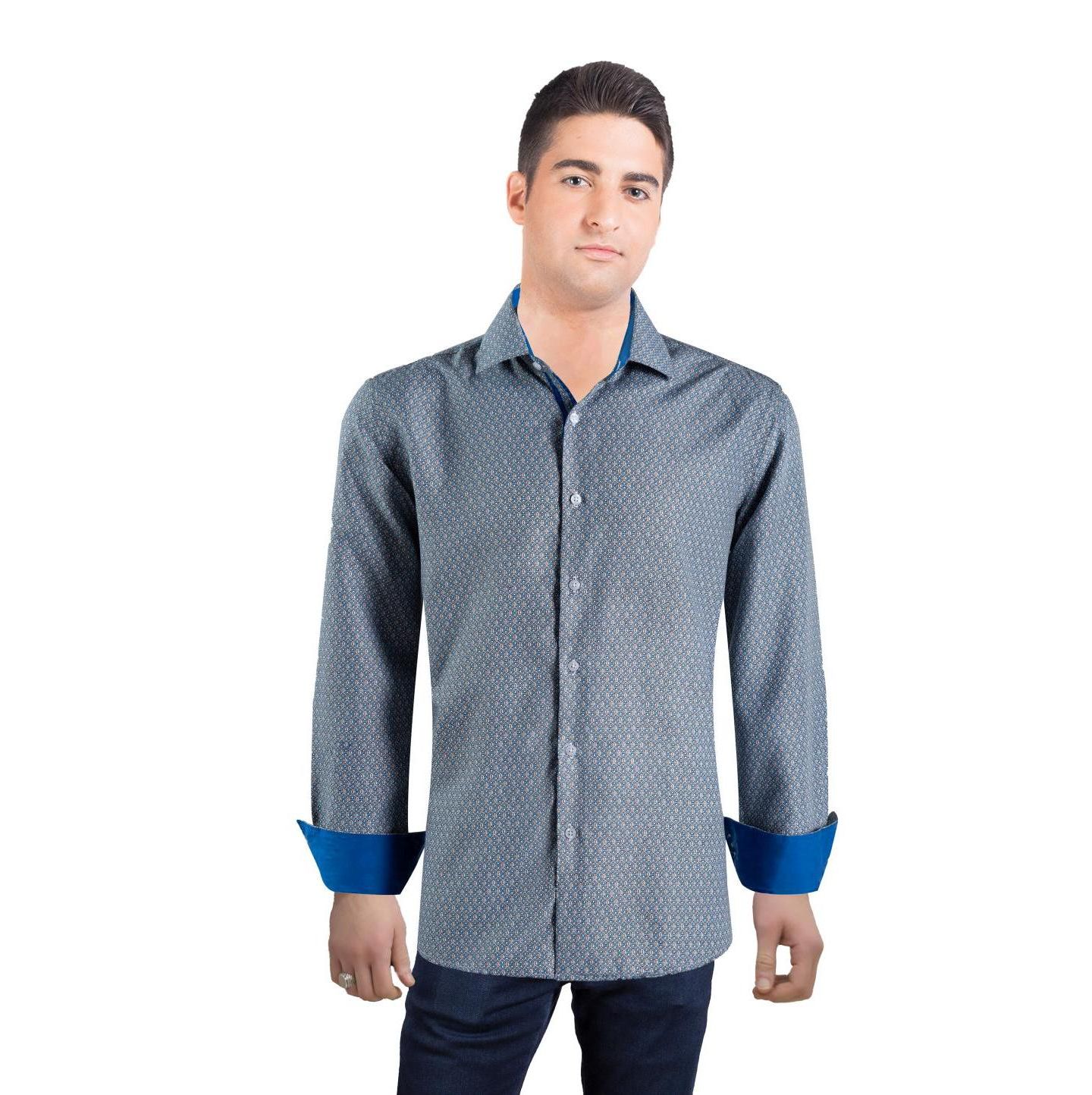 Мужская рубашка Elie Balleh Slim Fit Geometric Print, цвет: Белый — фото 1