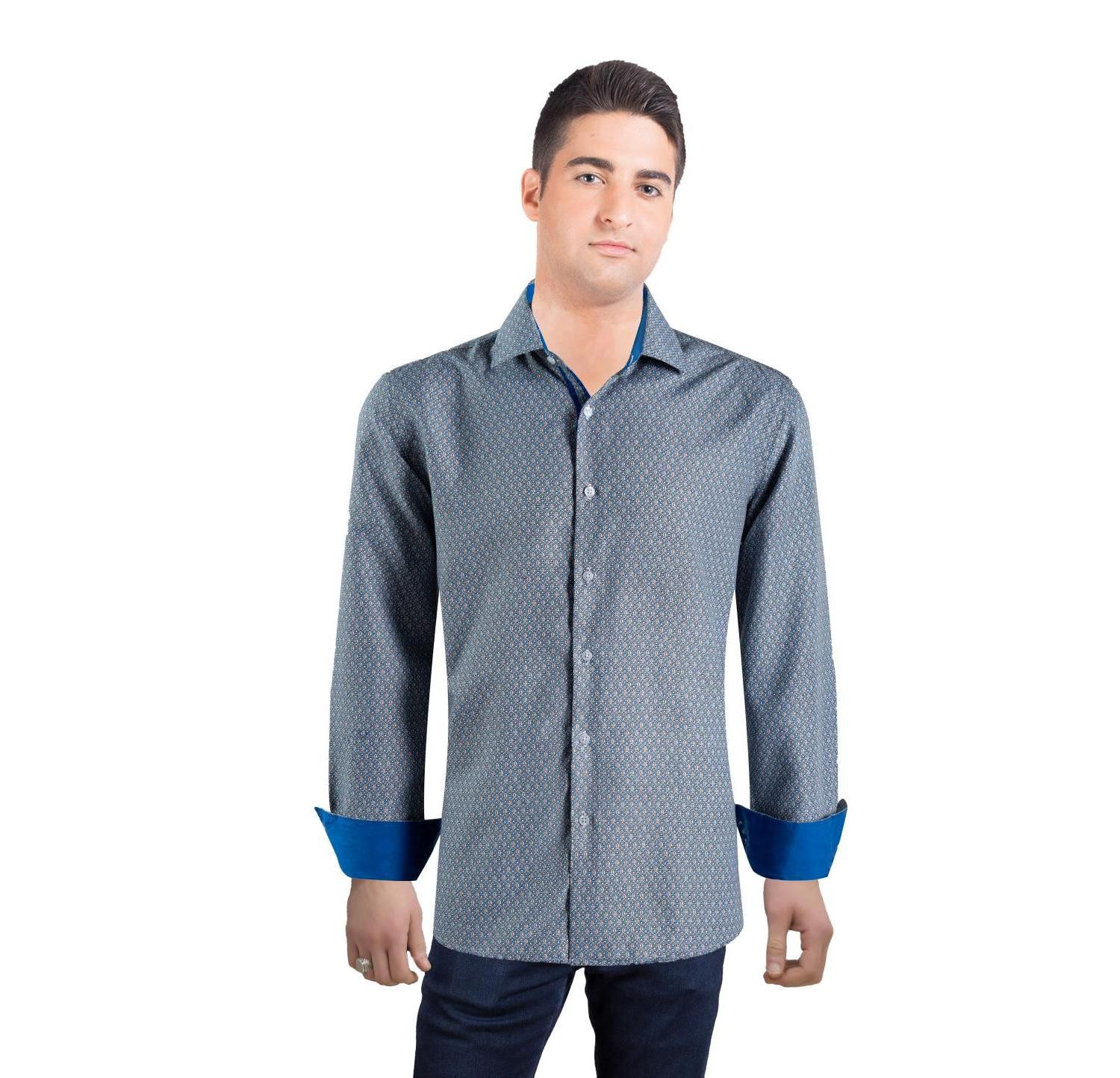 Men's Slim Fit Geometric Print Shirt
