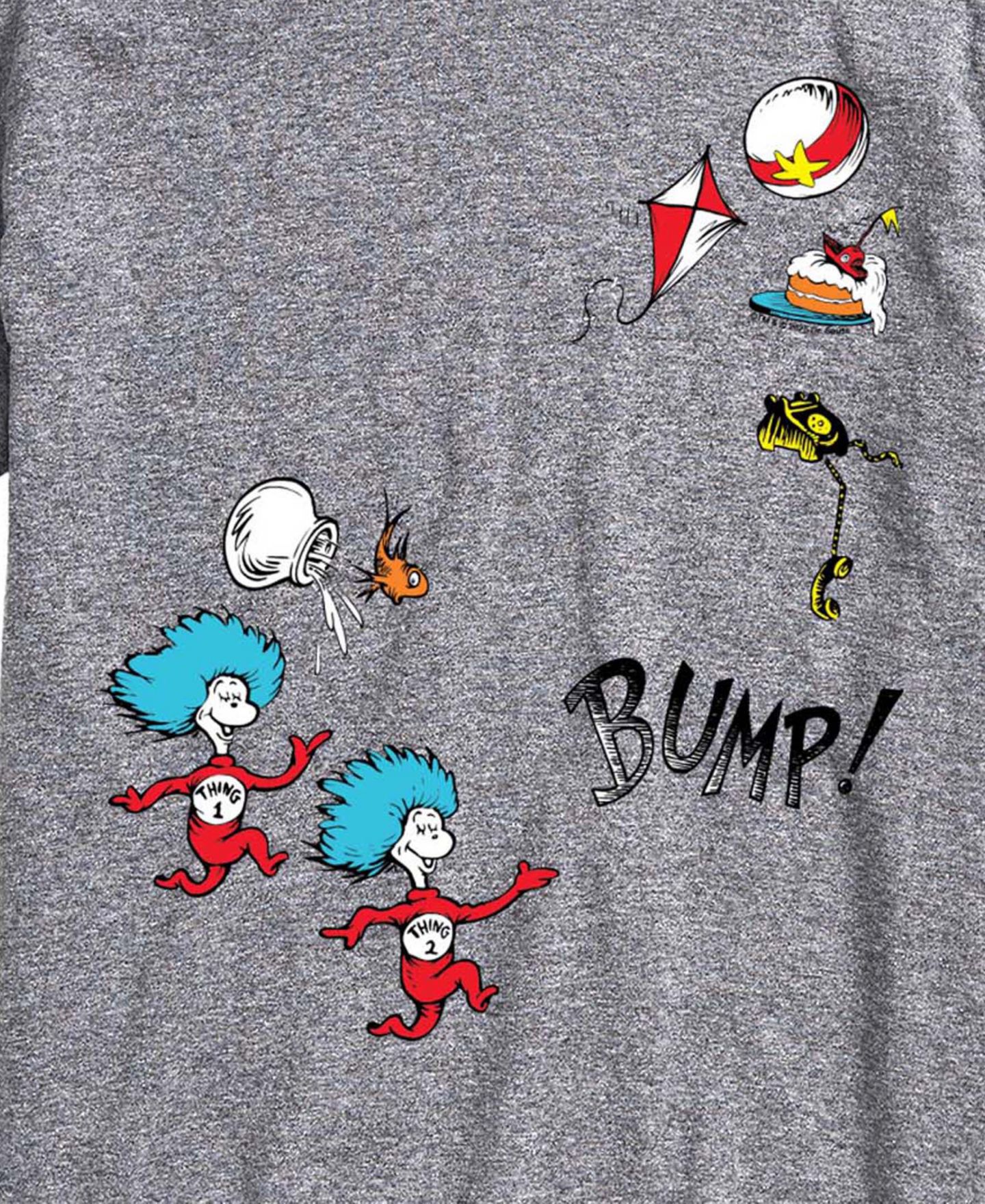 Мужская футболка AIRWAVES Dr. Seuss Thing And Fish Short-Sleeve Graphic, цвет: Меланжевый — фото 3