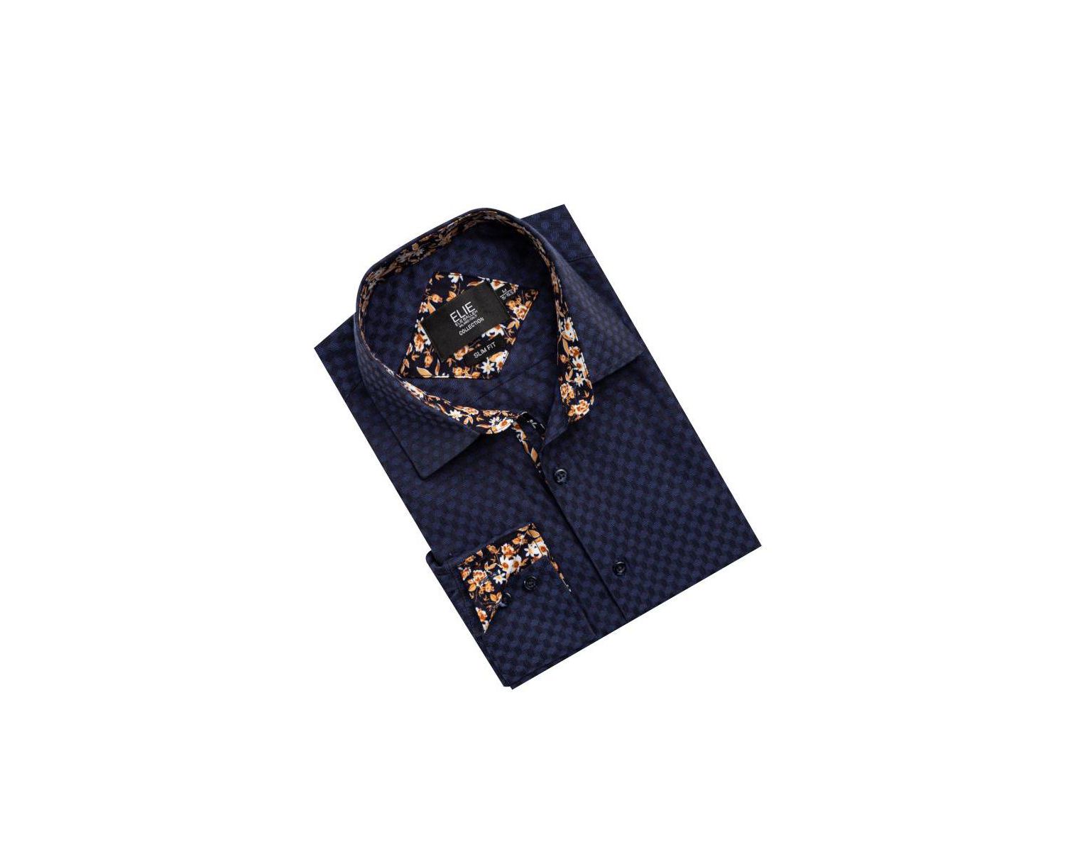 Men's Slim Fit Jacquard Dot Button-Down Shirt