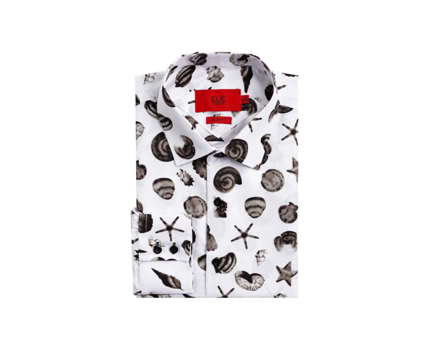 Men's Slim Fit Sea Shell Print Shirt