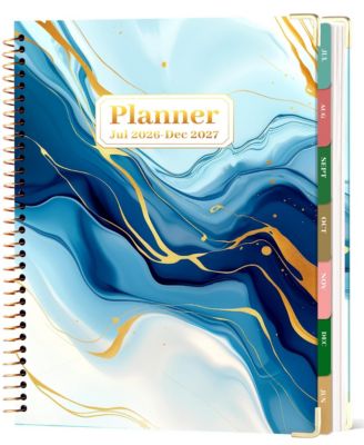 Planner 2026-2027 Marble Calendar Spiral Agenda
