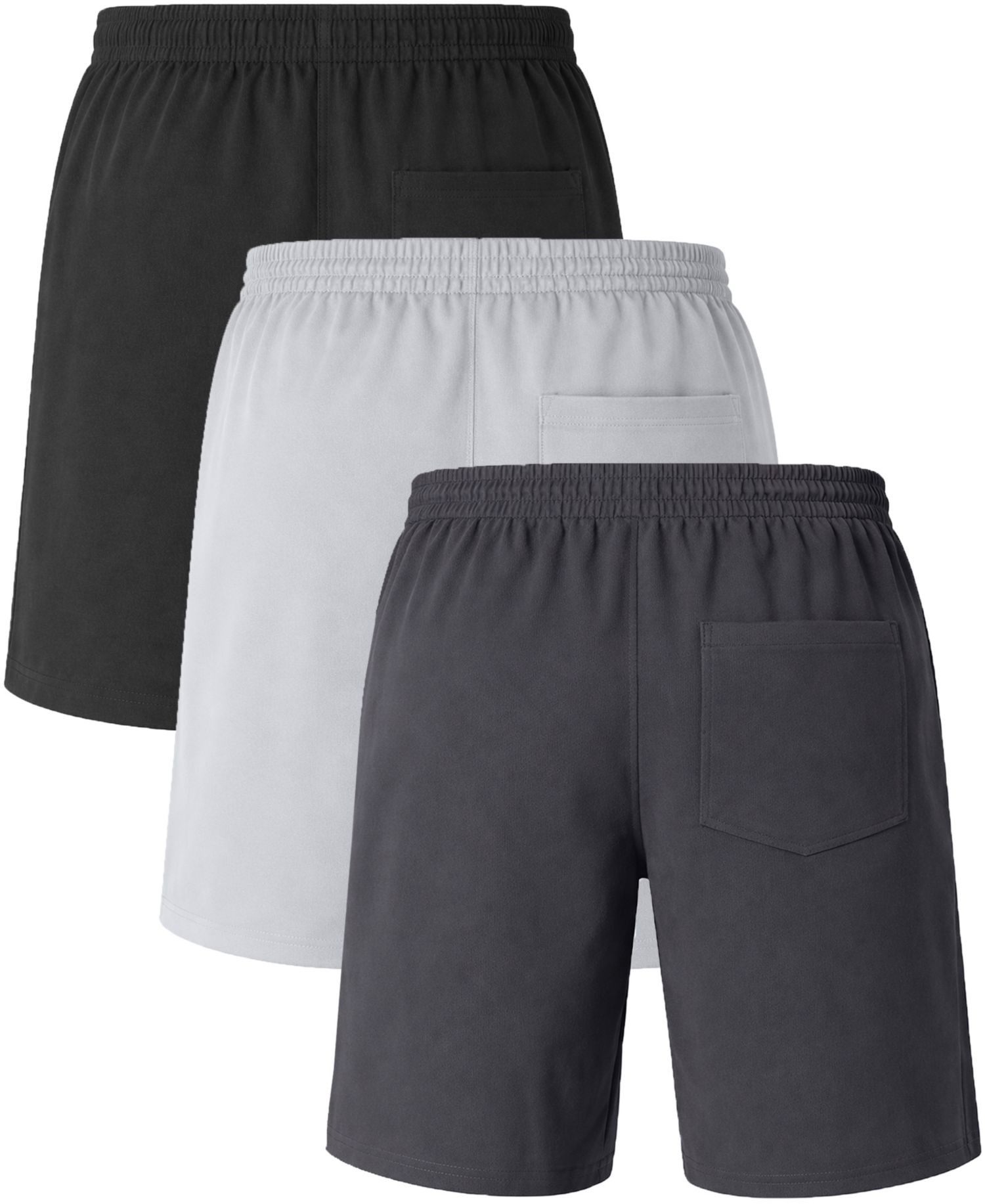 Men's Performance Training Shorts with Zipper Pockets, 3-Pack