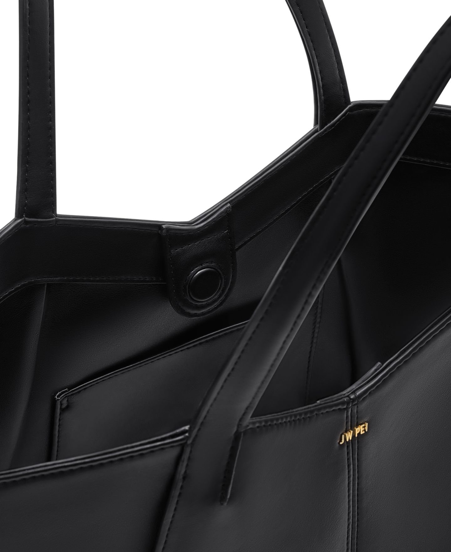 Женская сумка JW PEI Kiana Extra-Large Gold-Tone Hardware Tote Handbag, цвет: Чёрный — фото 4