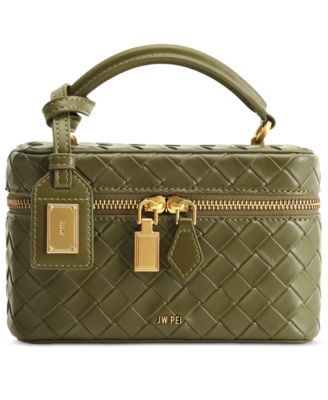 Cleo Woven Texture Box Shape Extra-Large Handle Satchel Handbag