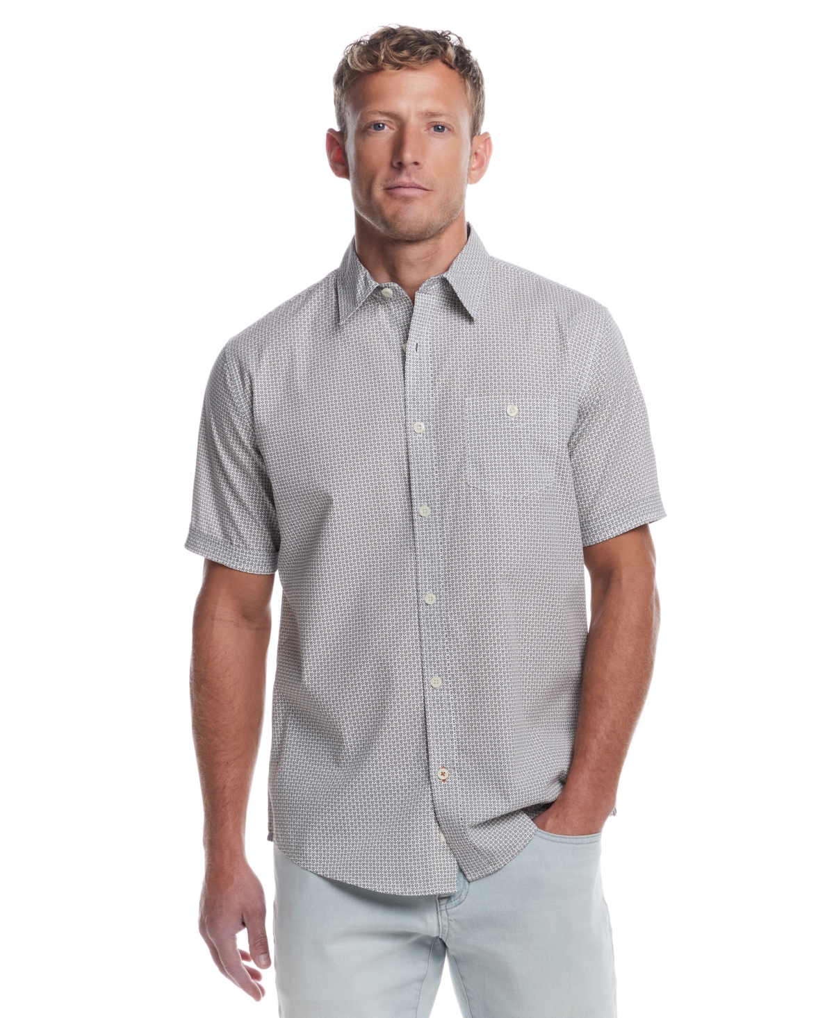 Weatherproof Vintage Men's Short Sleeve Cotton Poplin Shirt