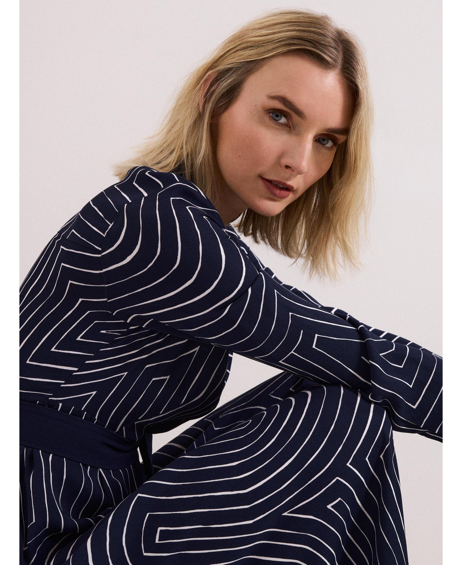 Women's Charlotte Long-Sleeve Belted Midi Dress