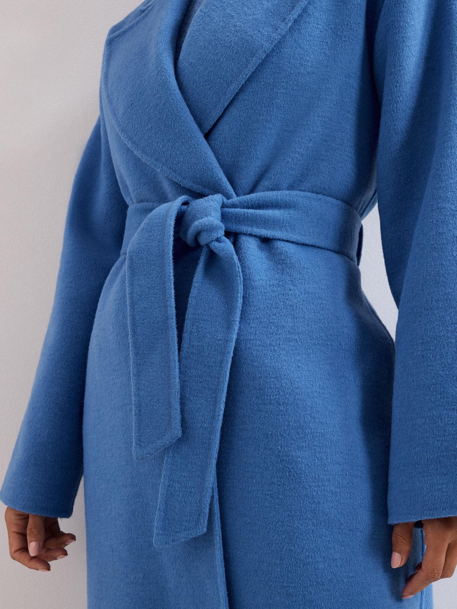 Women's Long Sleeve Belted Wrap Midi Coat