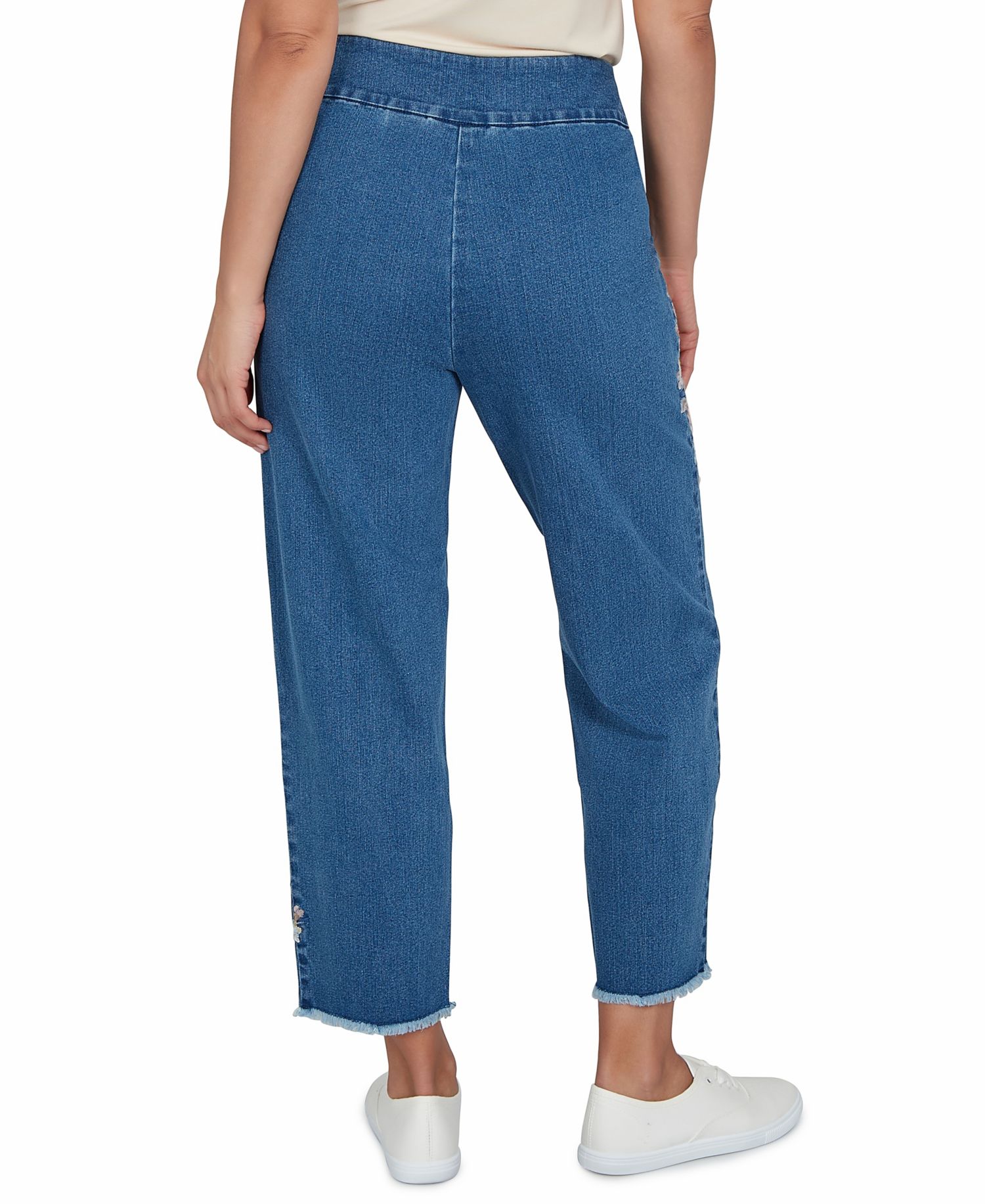 Women's Camden Market Floral Crochet Applique Ankle Jeans