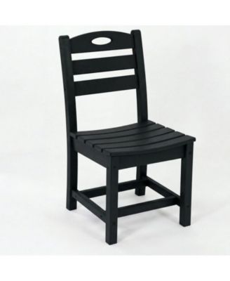 Set of 2 HDPE Patio Dining Chairs, Armless Outdoor Side Chairs