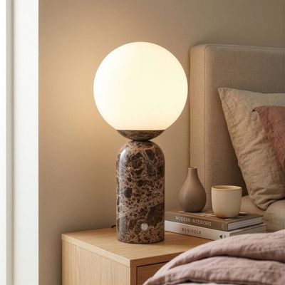 Mila Tall 15" Dimmable LED Table Lamp with Natural Stone Base