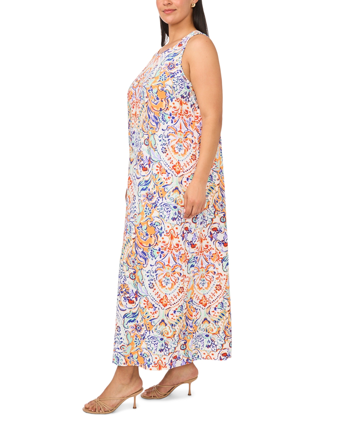 Msk Plus Size Sleeveless Round Neck Maxi Dress
