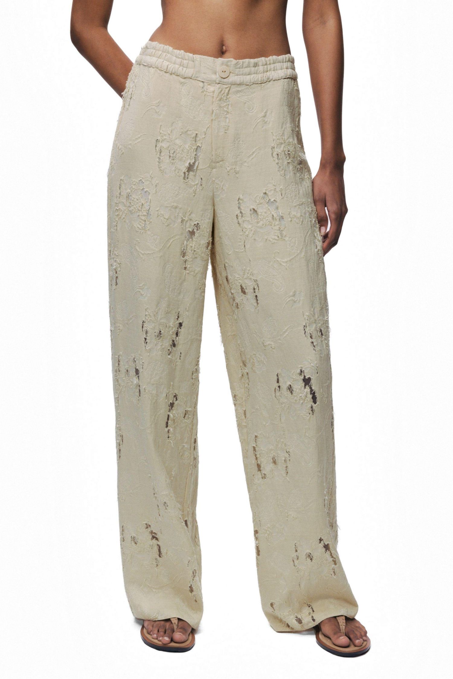 Women's Jacquard Wide-Leg Trousers