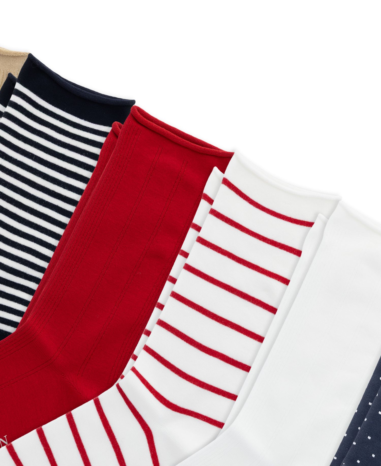 Women's Dot and Stripe Roll-Top Trouser Socks, 6-Pack