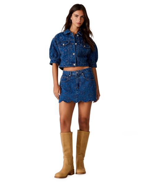 Женские куртки Steve Madden Serafina Puff-Sleeve Denim Jacket