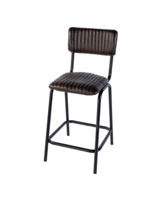 Waylon 31.5 in. Seat Height Leather Bar Height Stool