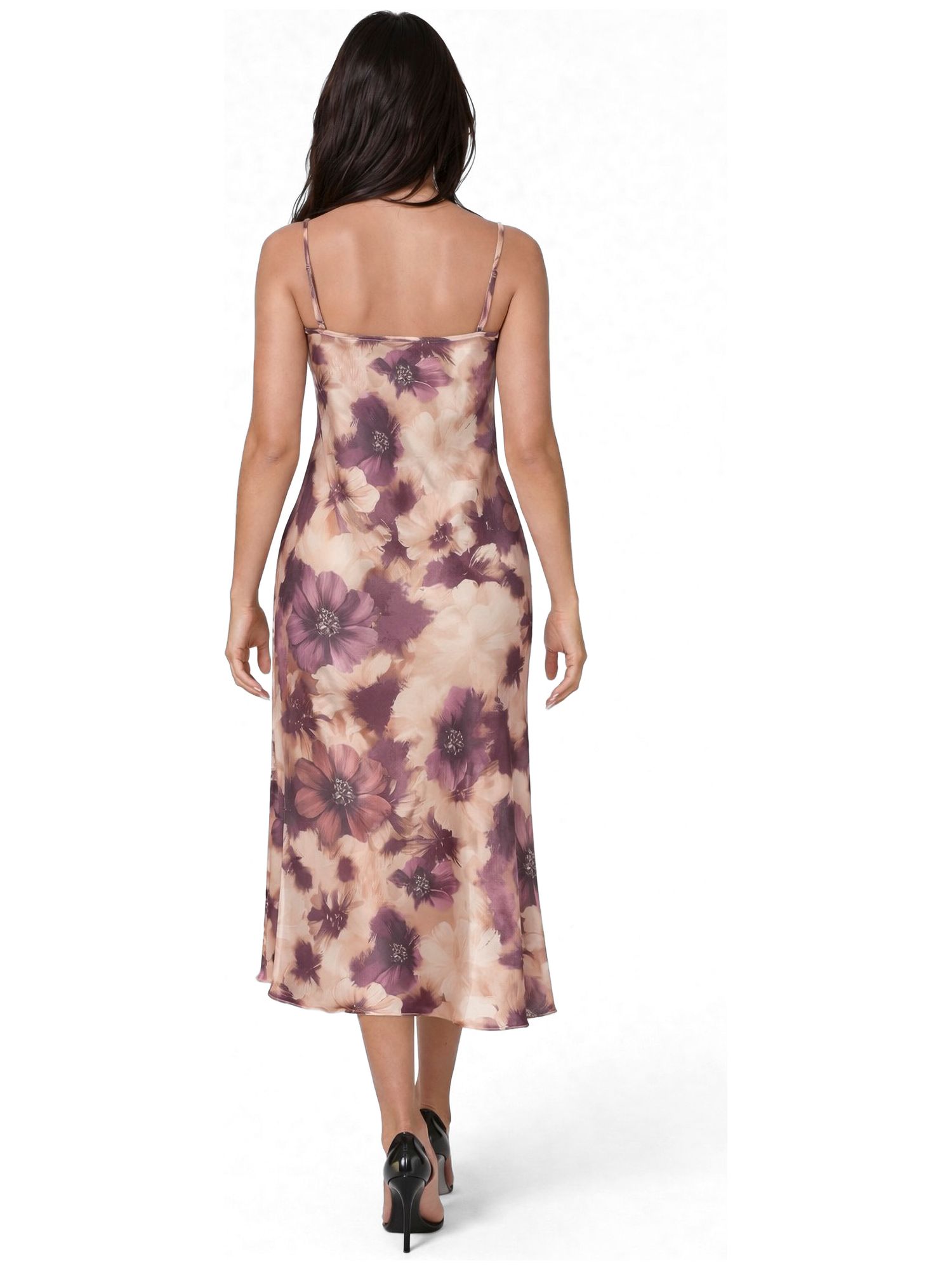 Women's Printed Cowl Maxi Dress