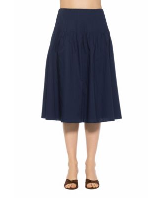 Women's Esme Pintuck Waist Full Poplin Skirt
