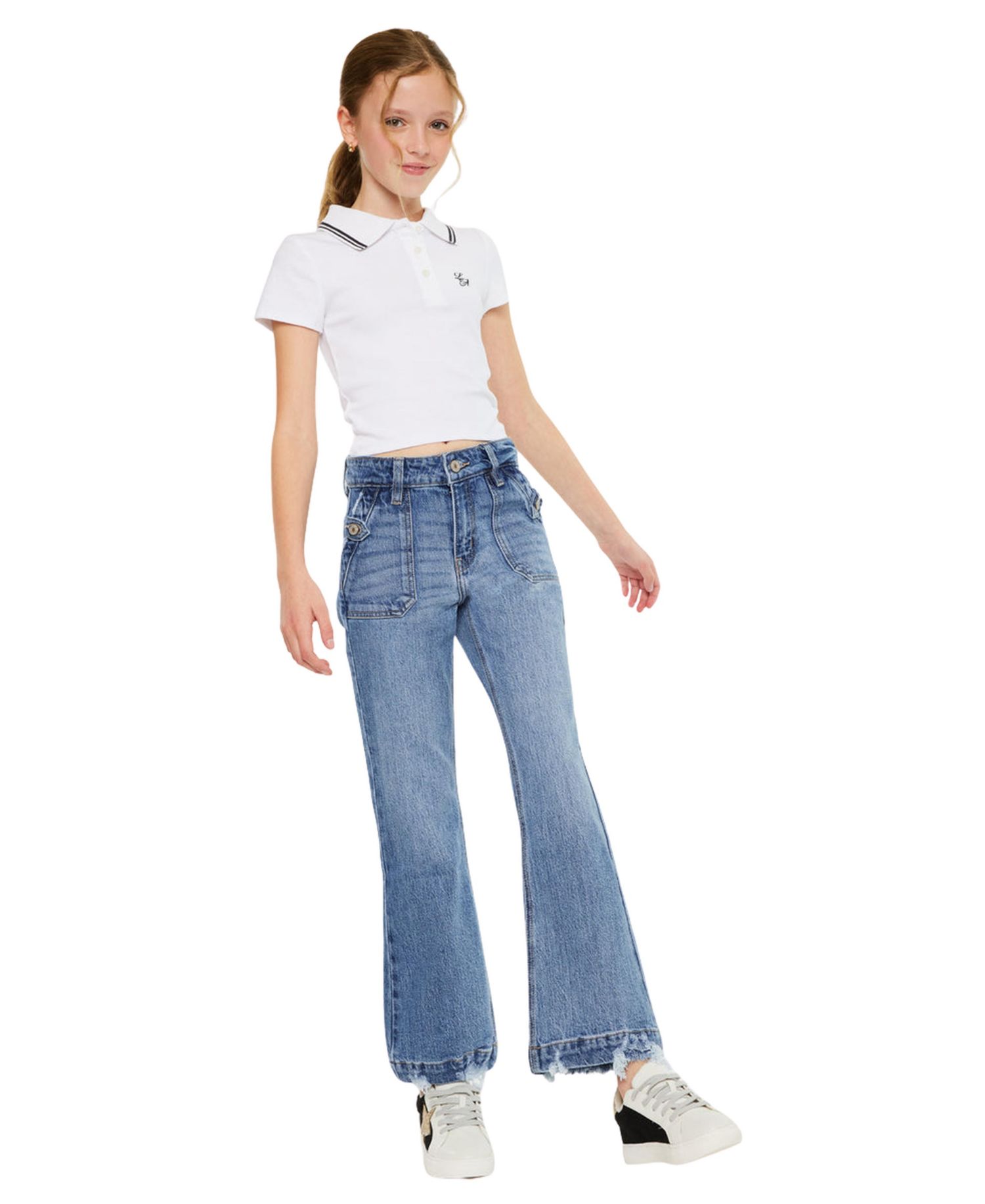 Big Girls Sherri High Rise Wide Flare Jeans