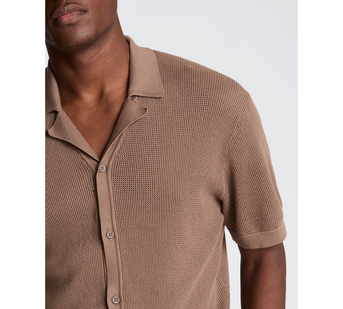 Kenneth Cole Men's Point Collar Short-Sleeve Camp Shirt