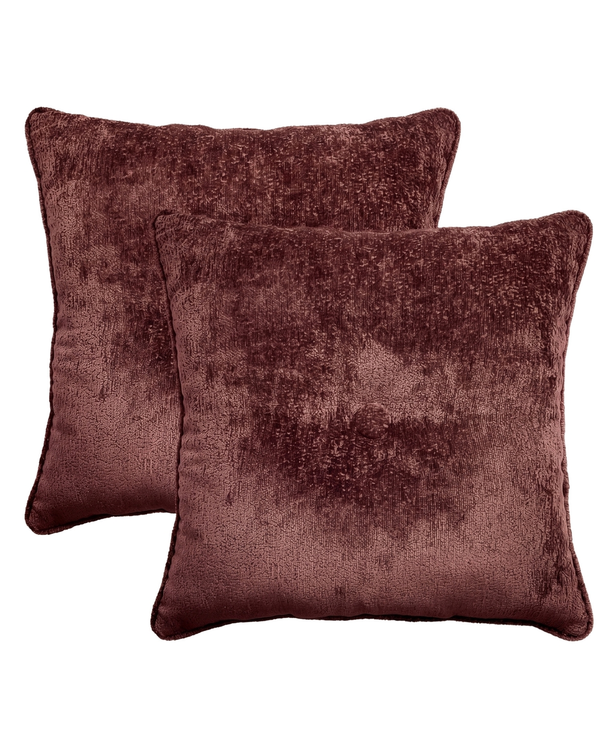 Ediehome Delmonico Chenille 2-pack Decorative Pillows, 20" X 20" In Purple