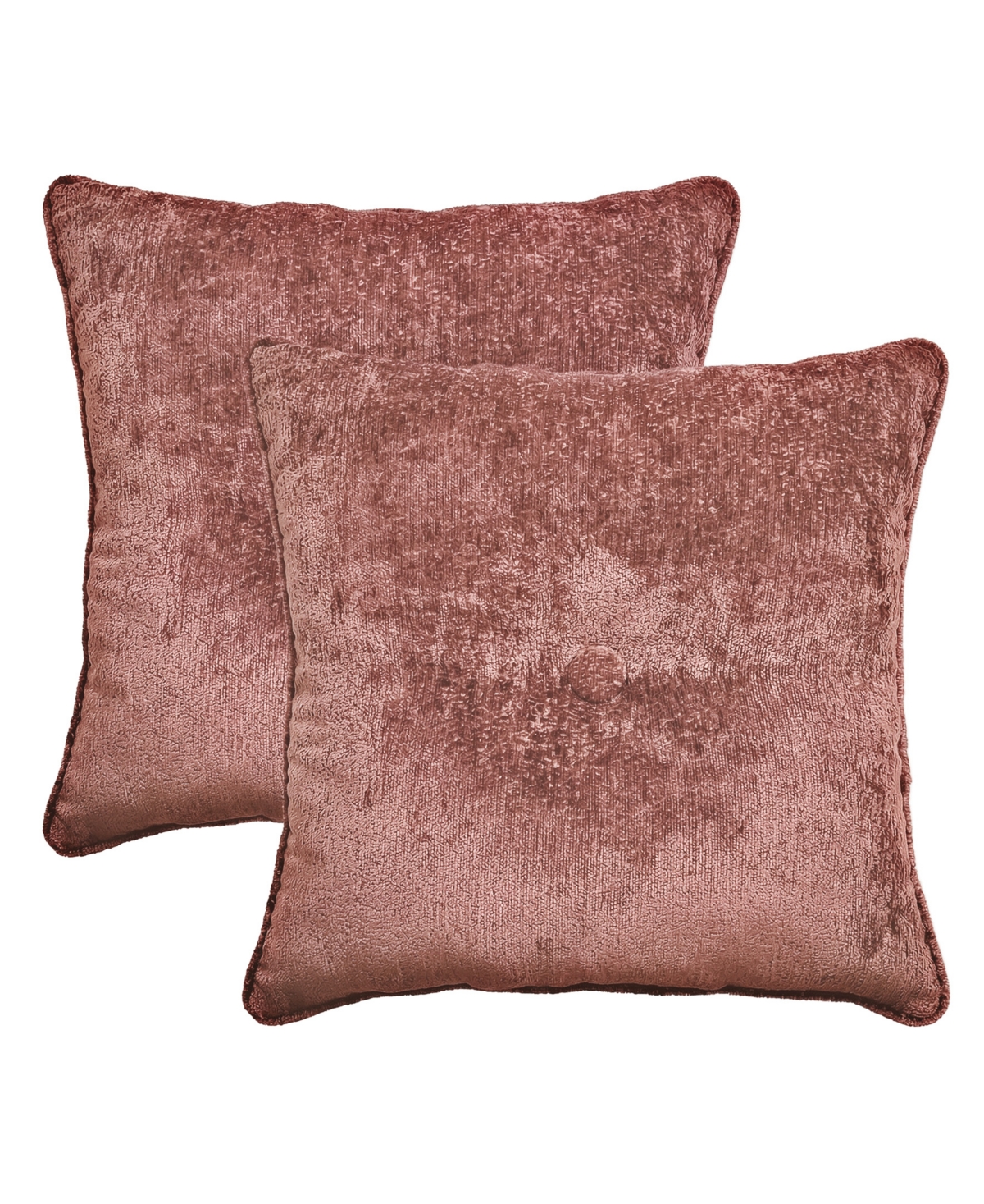 Ediehome Delmonico Chenille 2-pack Decorative Pillows, 20" X 20" In Pink
