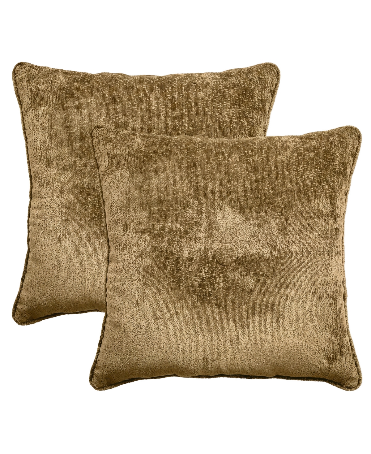 Ediehome Delmonico Chenille 2-pack Decorative Pillows, 20" X 20" In Gold