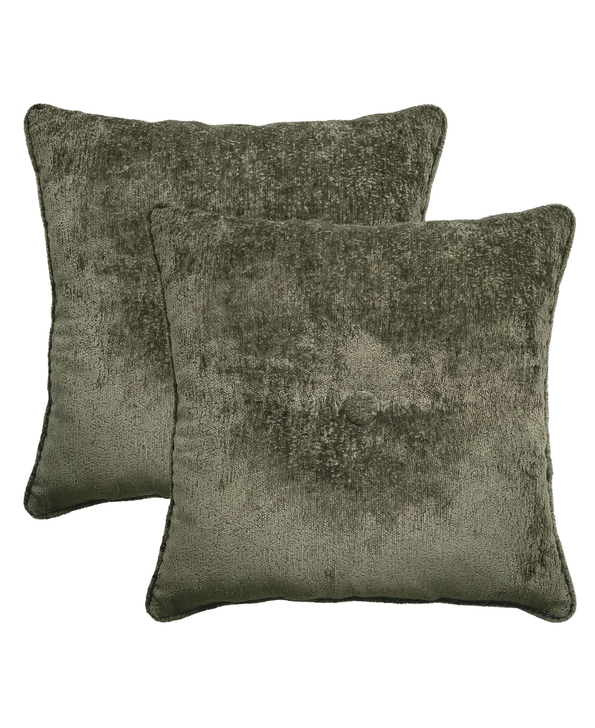 Ediehome Delmonico Chenille 2-pack Decorative Pillows, 20" X 20" In Green