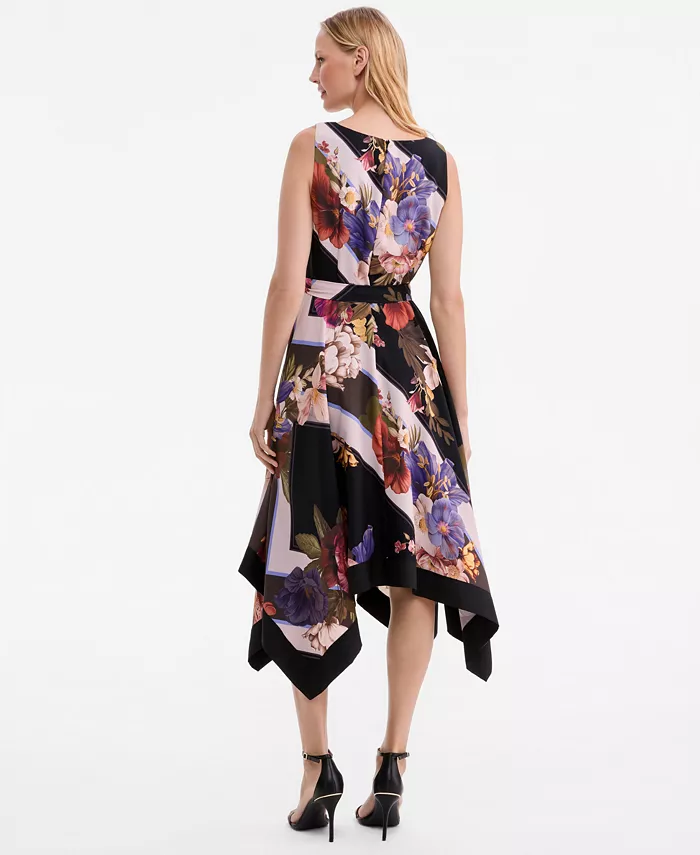 Women's Printed Handkerchief-Hem Dress - thumbnail 3