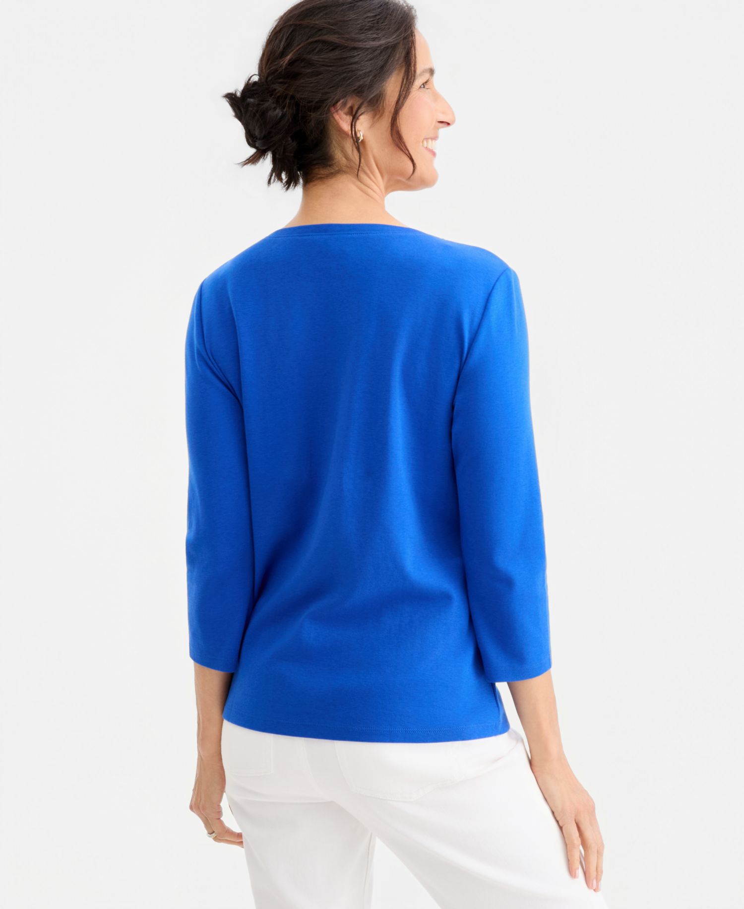 Plus Size 3/4-Sleeve Henley Tee