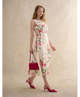 strapless open back dress Flamingo Satin Wrapped Off-Shoulder Neck Sexy Slit Prom Dress main image 1