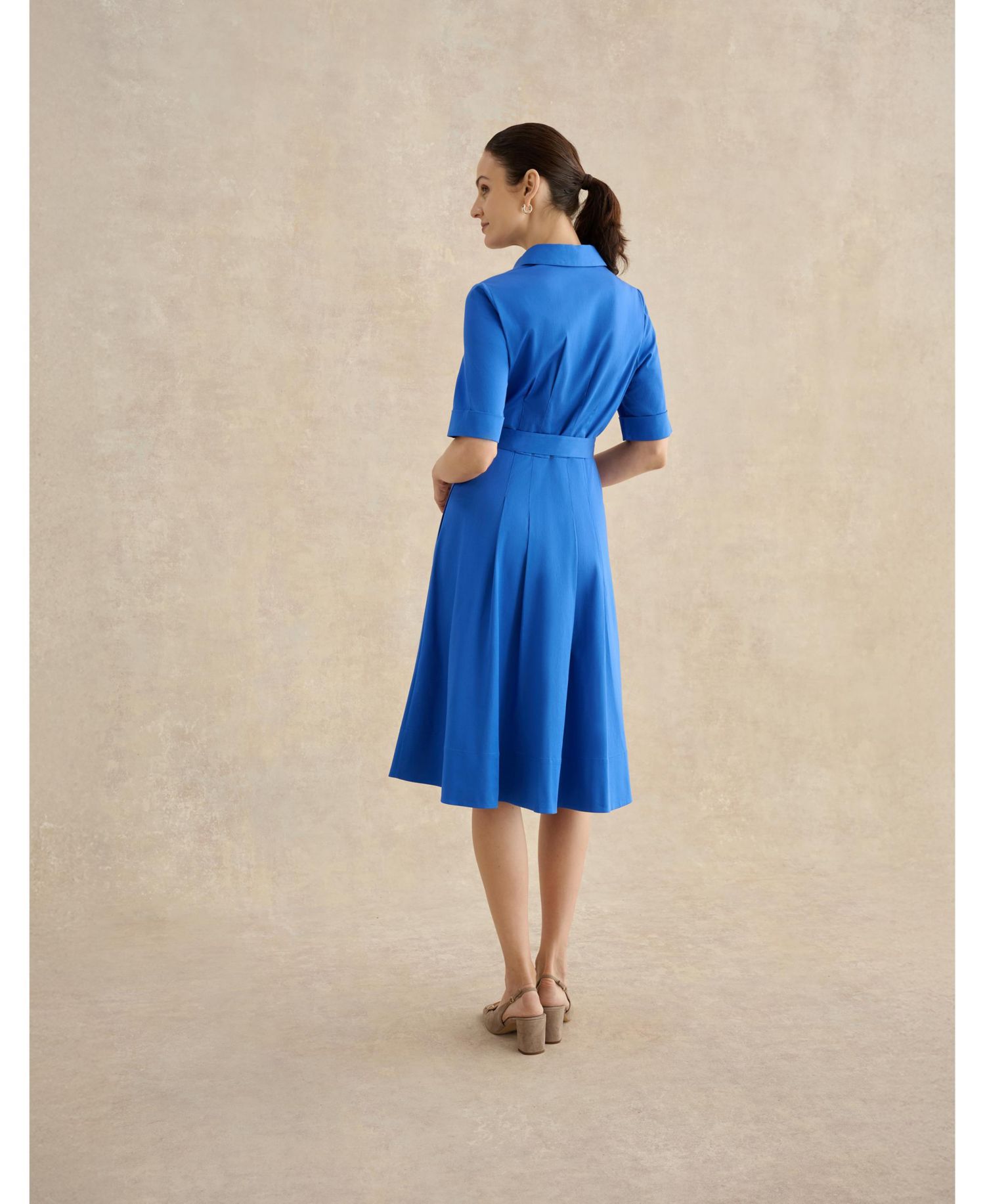 Women's Brigitta Pleated Tie-Belt Shirt Dress