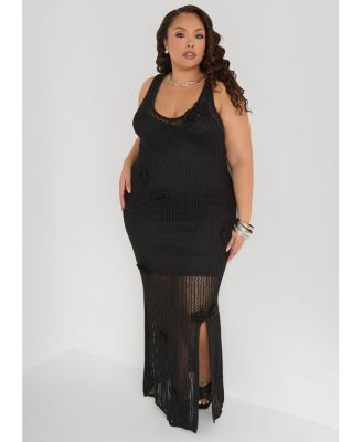 Ashley Stewart Women's Rosette Crochet Maxi Dress - Macy's