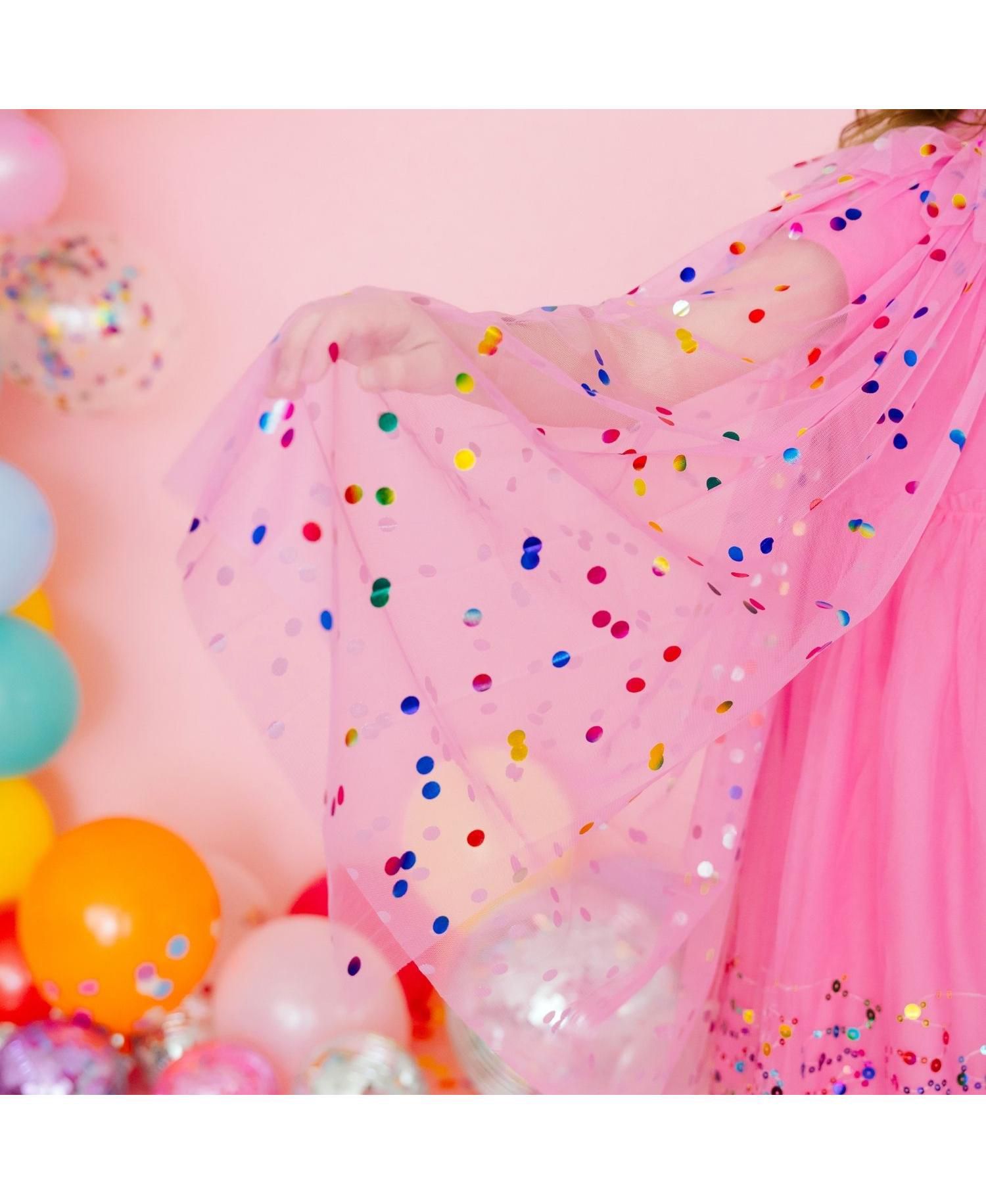 Girls Raspberry Confetti Cape