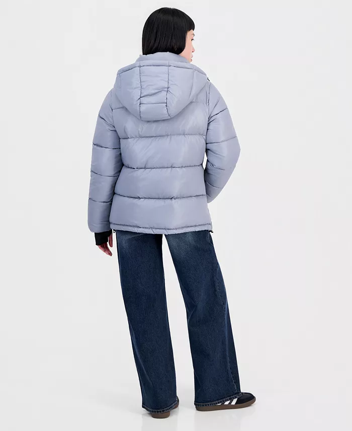 Women's Hooded Short Quilted Puffer Coat - thumbnail 2