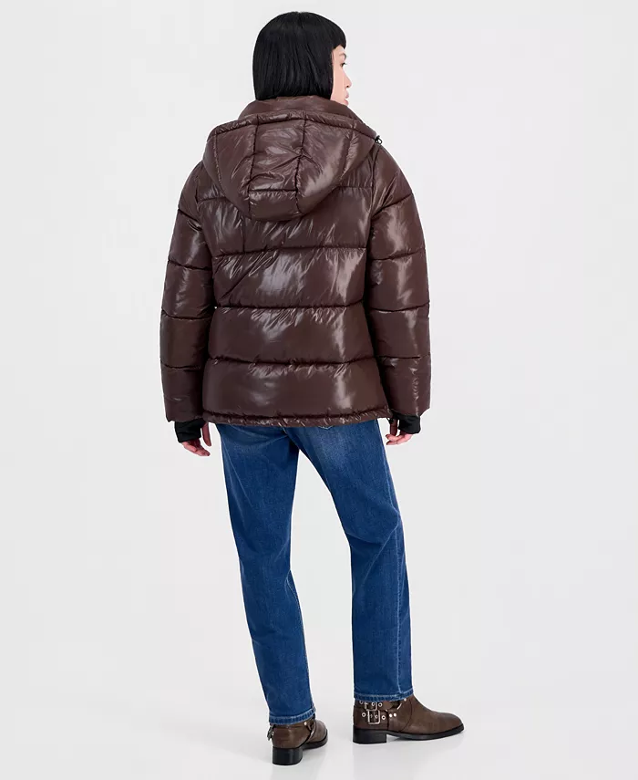 Women's Hooded Short Quilted Puffer Coat - thumbnail 8