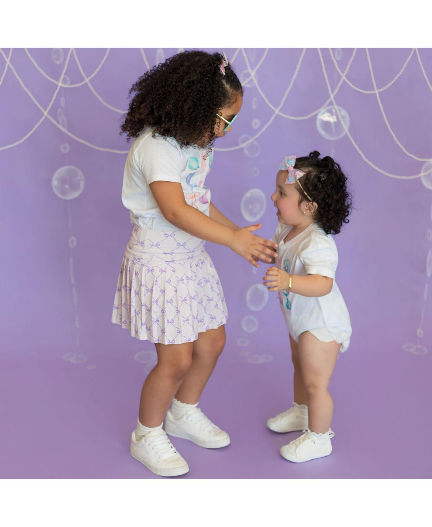 Юбка-шорты Sweet Wink Lavender Bow Trellis Athletic Skort для девочек, цвет: Лавандовый — фото 5