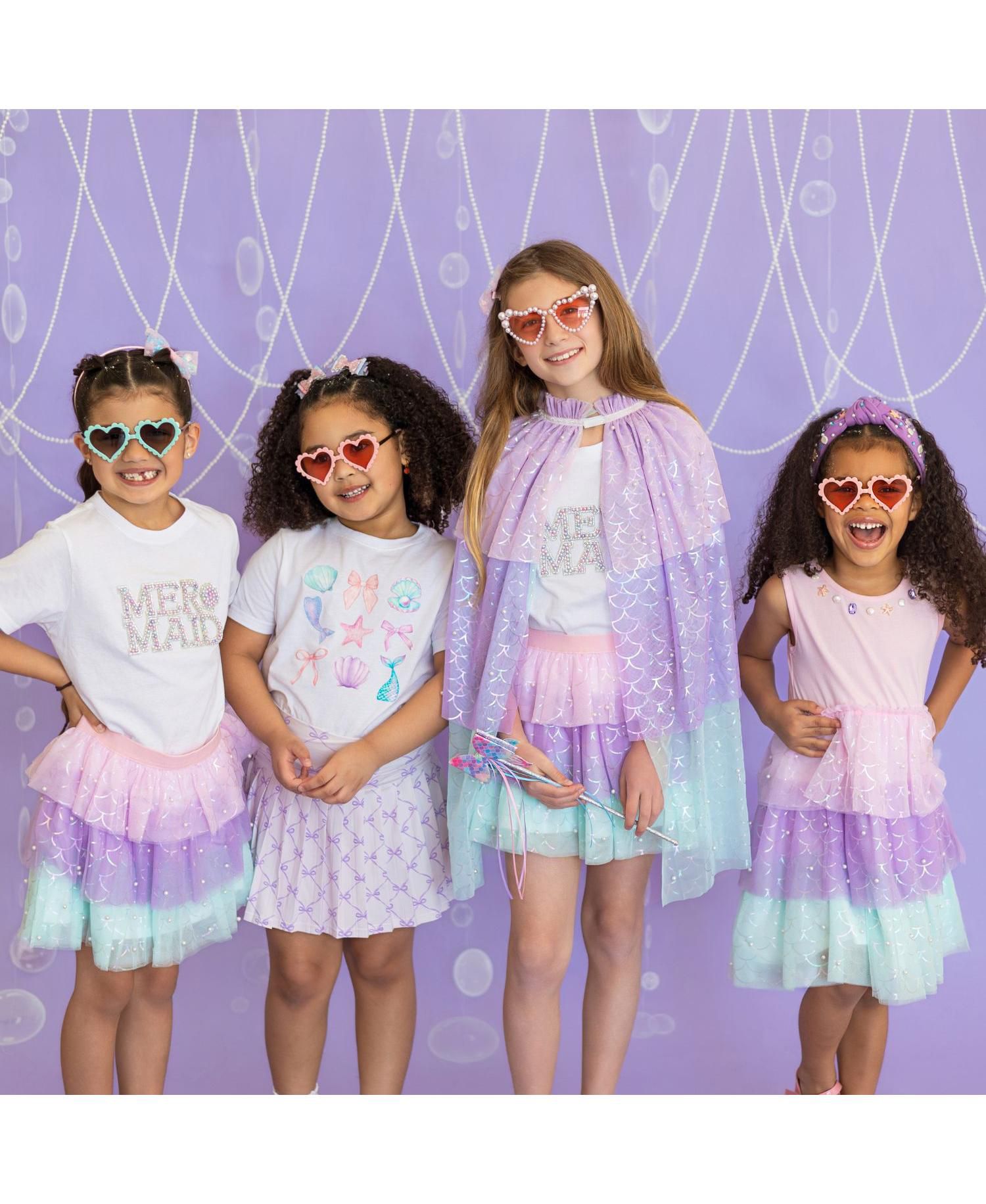 Toddler Girls Lavender Bow Trellis Athletic Skort